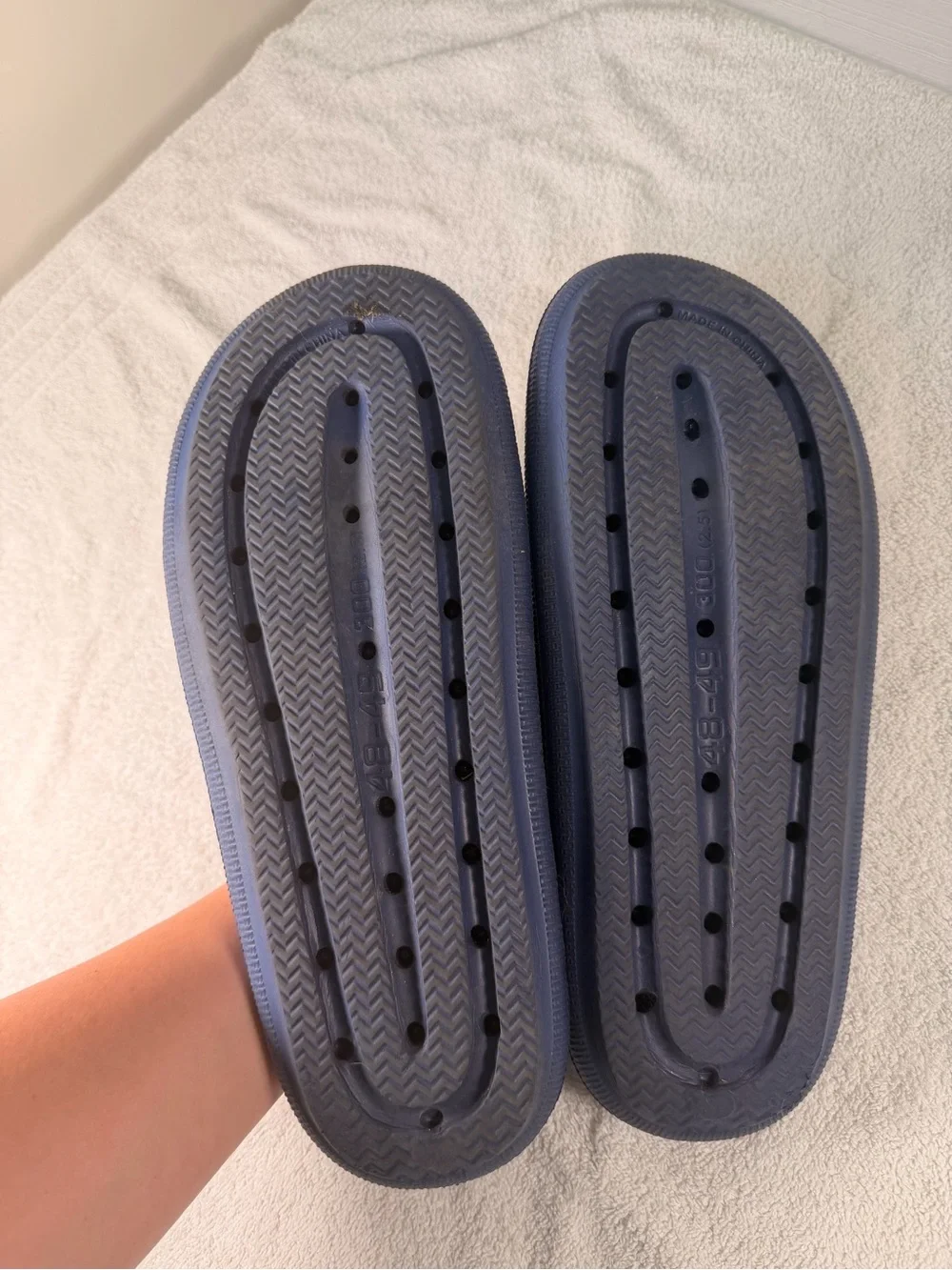 Men's Weweya Navy Dual-Strap Slide Sandals XL
